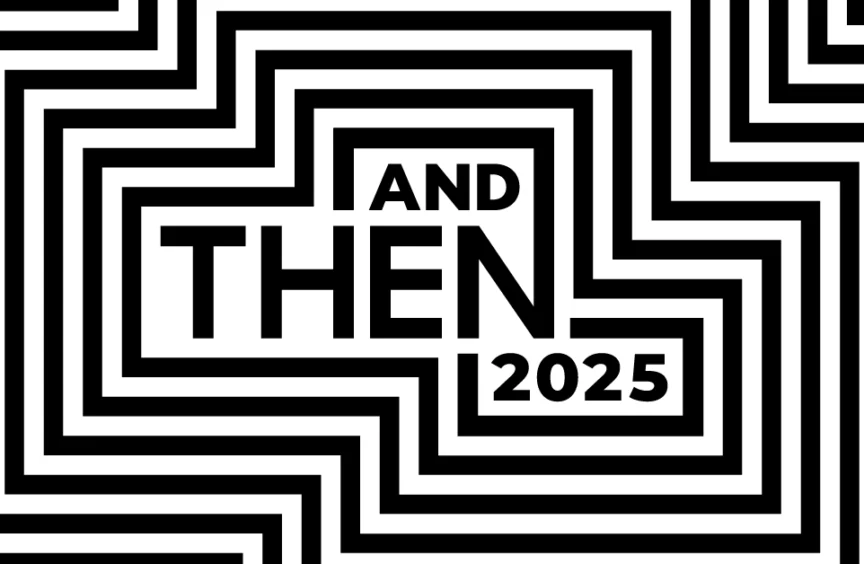 And Then 2025 logo with repeating background pattern – white bg