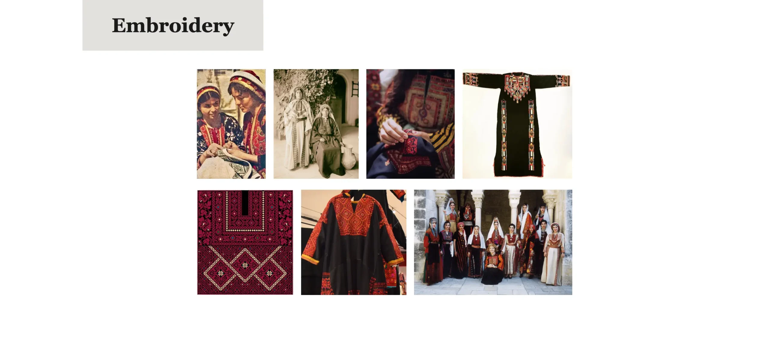 Images of Palestinian embroidery sample
