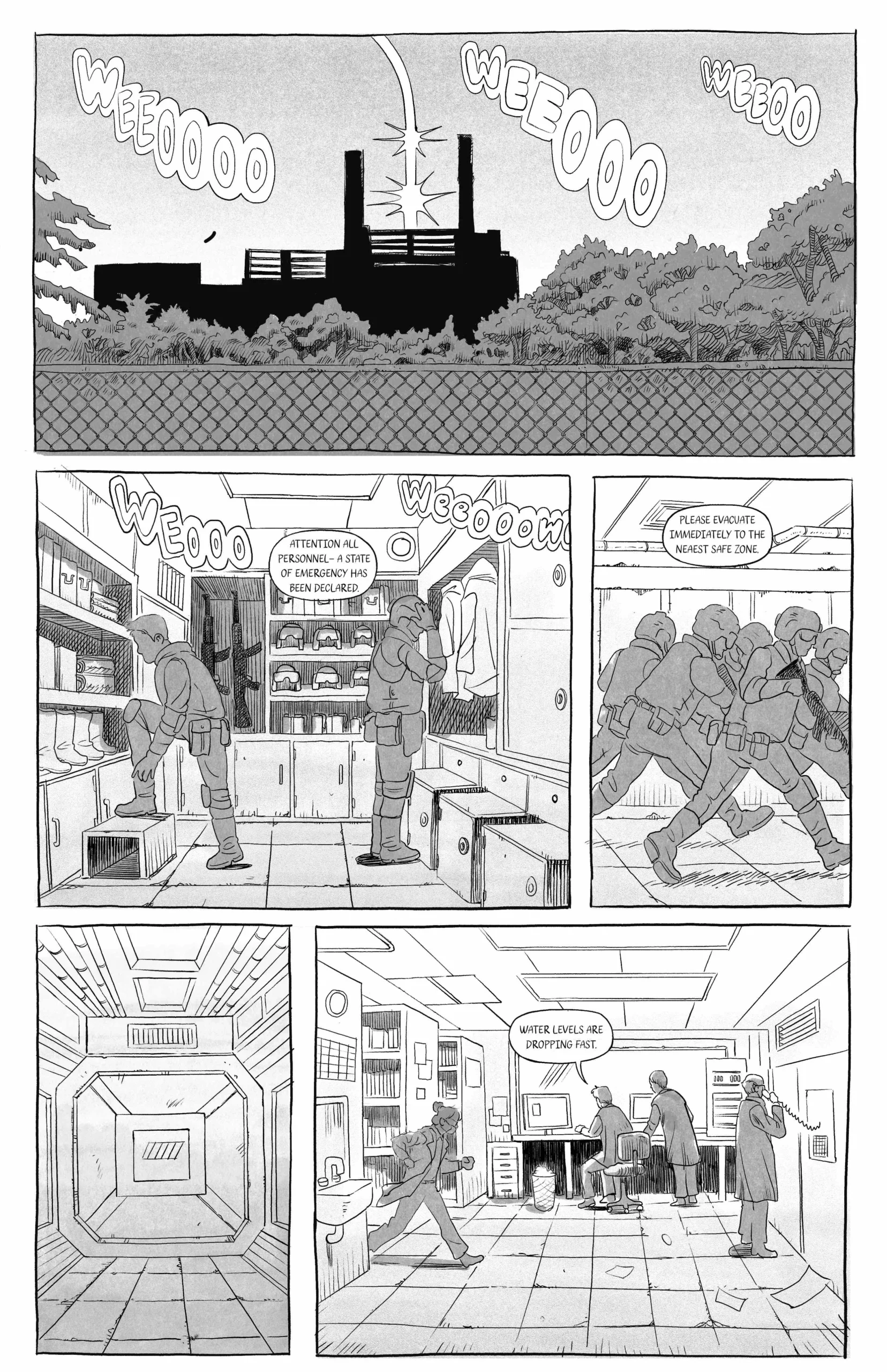 A page from Heaven’s end depicting Human Analytics, the nefarious weapons manufacturer.