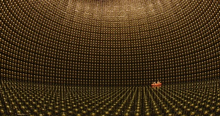 The interior of the Super-Kamiokande