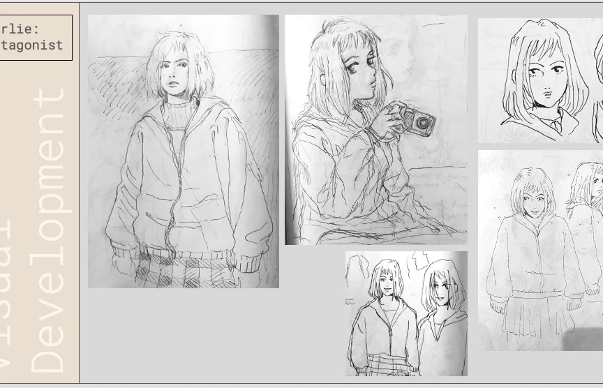 Production sketches of Charlie