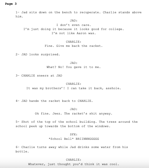 An excerpt from the script