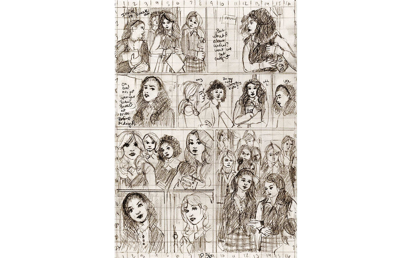 graphite girls in hallway