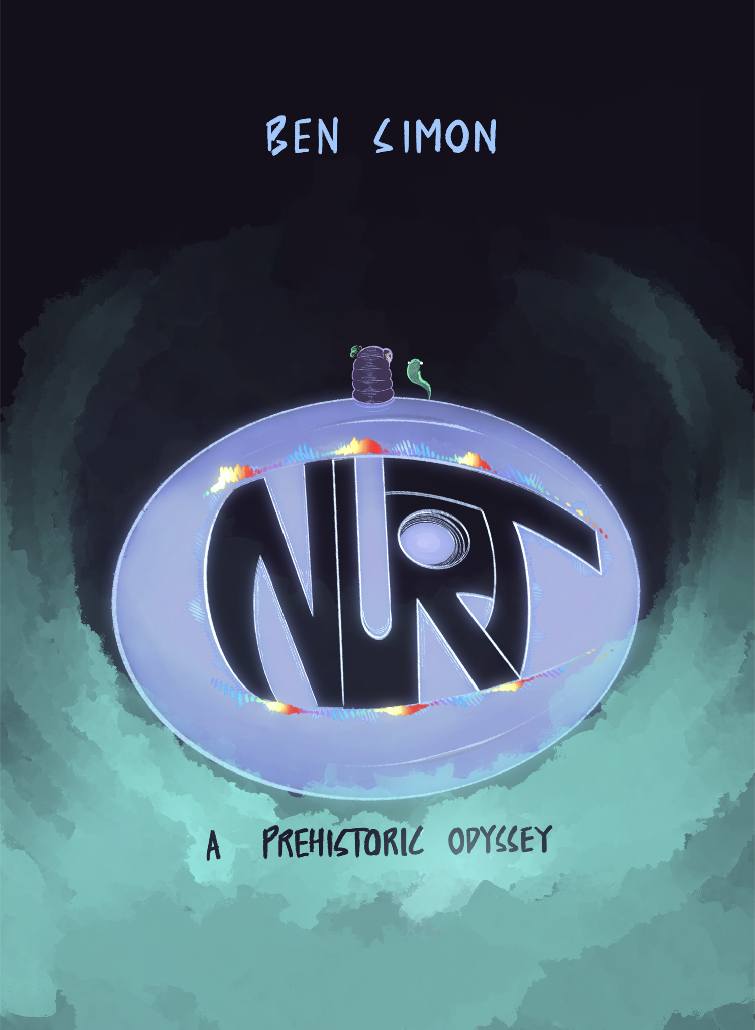 title page, Nurt and Bap sitting atop the jellyfish and title
