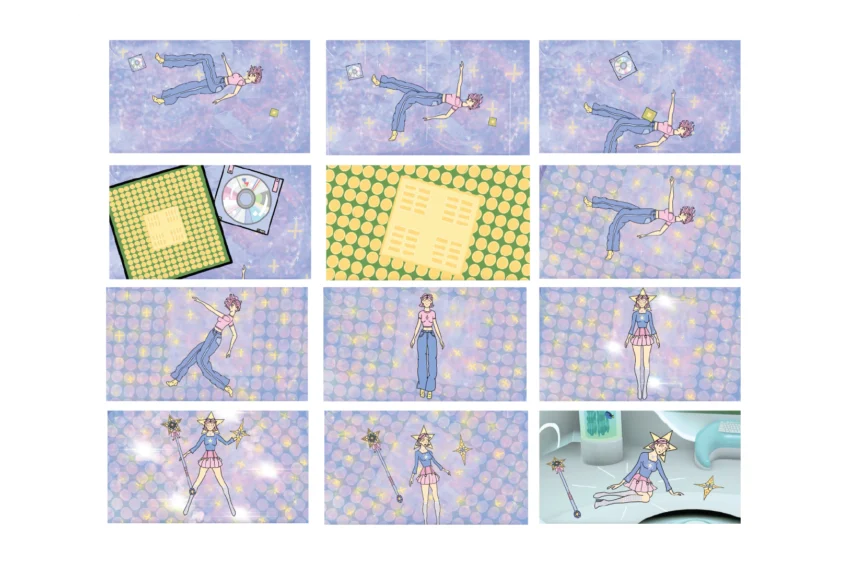 Finalized frames of Aurora’s transformation sequence.