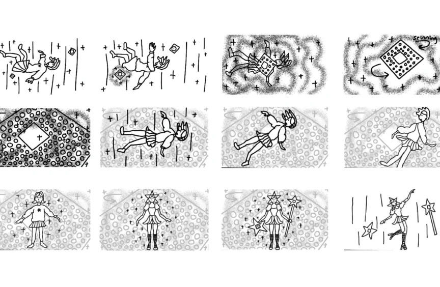 Cleaned up frames of Aurora’s transformation sequence.